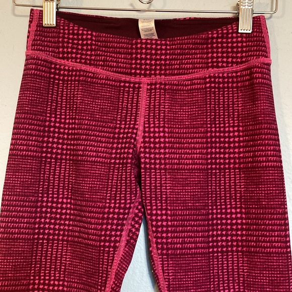 ivivva by Lululemon Girls Size 12 Rhythmic Tights Full Length Leggings Plaid - Picture 2 of 14